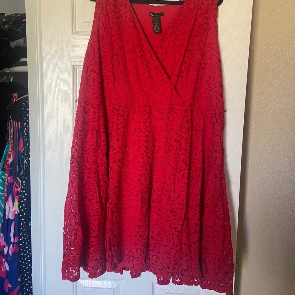 Lane Bryant red lace dress